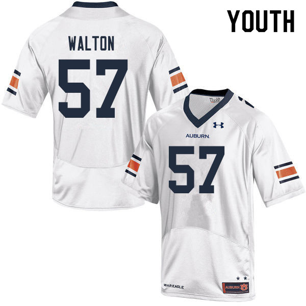 Youth #57 Brooks Walton Auburn Tigers College Football Jerseys Sale-White